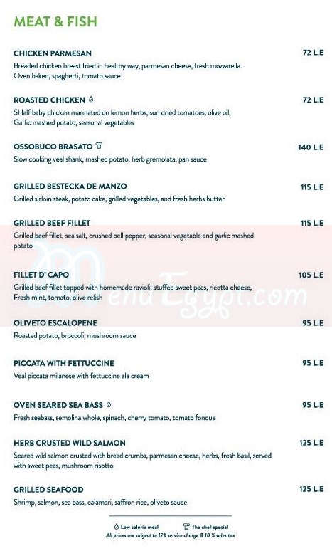 Oliveto menu Egypt 2